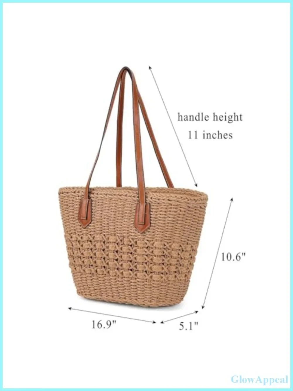 Women's Straw Shoulder Bag Rattan Woven Tote Handbag